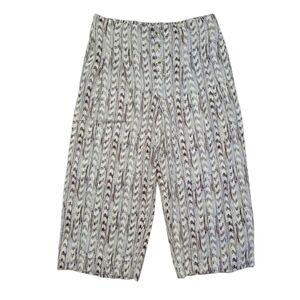 NWT Rewash Wide Leg Cropped Chevron Capri Pants Linen Rayon Blend Boho Hippie XL